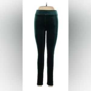ROMEO & JULIET COUTURE Green/Teal Velvet Leggings; Size M